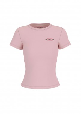 GUESS - Guess γυναικείο T-shirt με λογότυπο Slim Fit - W4YI02J1314 Ροζ