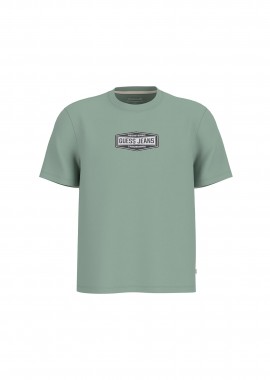 Guess ανδρικό T-shirt με logo print - M6RI41K8FQ4 Πράσινο