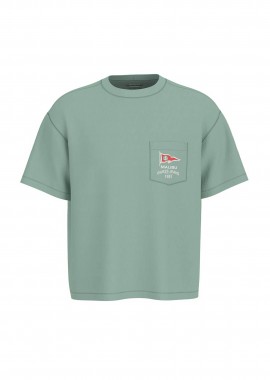 GUESS - Guess ανδρικό T-shirt πικέ με τσέπη και print Boxy Fit - M6GI00KE731 Πράσινο