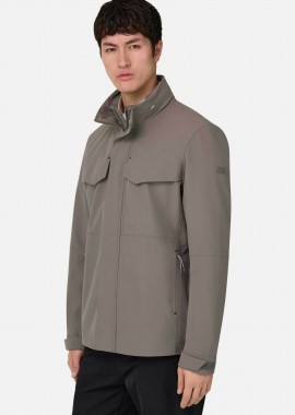 BOGGI MILANO - Boggi Milano ανδρικό μπουφάν μονόχρωμο με Flap τσέπες Regular Fit - BO26P068501 Γκρι