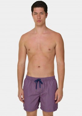 BOGGI MILANO - Boggi Milano ανδρικό μαγιό σορτς με geometric print - BO26P065003 Μπορντό
