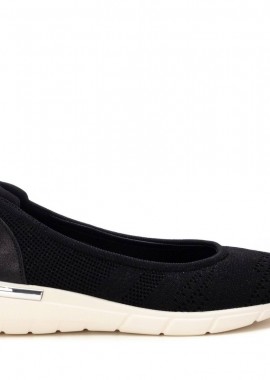 Γυναικείες Xti Μπαλαρίνες από Ελαστικό Ύφασμα 143957 Vegan ΜΑΥΡΟ