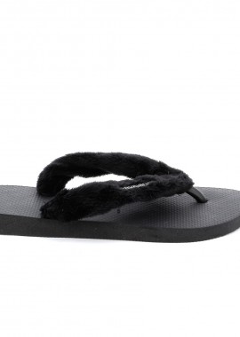 HAVAIANAS - Γυναικεία Παντόφλα Havaianas Top Home Fluffy Χρώματος Μαύρο SMU0021.0090