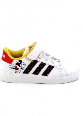 Παιδικό Αθλητικό Παπούτσι για Αγόρι Adidas X Disney Grand Court Mickey Lifestyle Court Hook-and-loop Shoes Χρώματος Λευκό HP7760