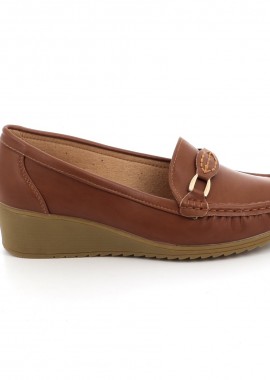 QUNHUI SHOES - Γυναικείο Μοκασίνι Qunhui Shoes Χρώματος Καφέ A2271