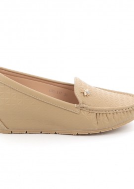 QUNHUI SHOES - Γυναικείο Μοκασίνι Qunhui Shoes Χρώματος Μπεζ A30-117.K