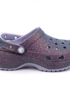 Γυναικείο Σαμπό Crocs Platform Irid Glitter Clog Ανατομικό Χρώματος Μωβ 211024-5BR