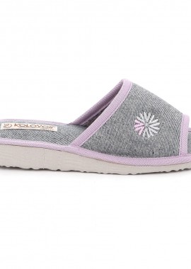 Γυναικεία Παντόφλα Kolovos Πετσετέ Χρώματος Τζην - Μωβ 182.