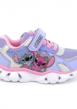 DISNEY - Παιδικό Αθλητικό Παπούτσι για Κορίτσι Disney Stitch με Φωτάκια Χρώματος Πολύχρωμο LS001085