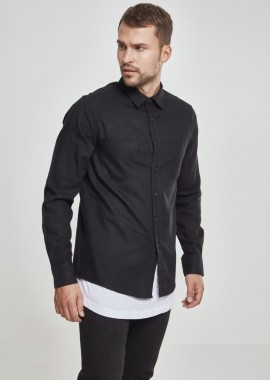 Urban Classics - Ανδρικό Πουκάμισο TB297 Urban Classics Black/Black blk/blk