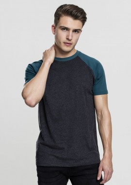 Urban Classics - T-Shirt TB639 Urban Classics Raglan Contrast Tee Charcoal/Teal