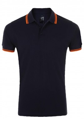 SOLS - Ανδρικό Polo Cotton Πικέ 00577 SOL'S Pasadena French Navy/Neon Orange