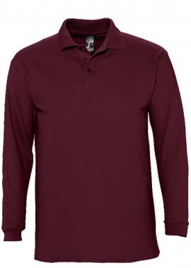SOLS - Ανδρική Μπλούζα Polo 11353 SOL'S Winter II Μακρυμάνικη Πικέ Burgundy