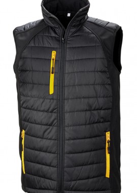 Result - Ανδρικό Αμάνικο Μπουφάν Softshell R238X Result Black/Yellow