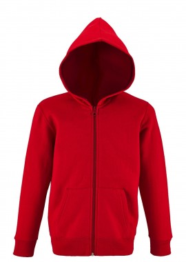 SOLS - Παιδική ζακέτα φούτερ με κουκούλα Stone Kids SOLS 02092-145 Red