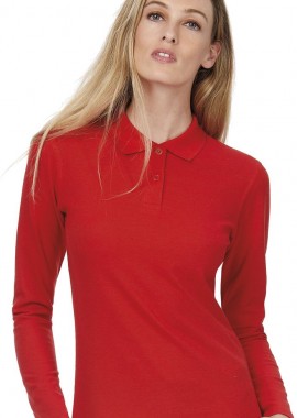 B & C - Μπλούζα Polo Γυναικεία Μακρυμάνικη PWI13 B & C ID.001 LSL Red