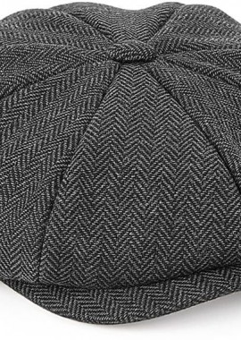 Τραγιάσκα B628 Beechfield Heritage Bakerboy Charcoal Herringbone
