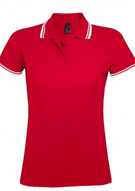 SOLS - Γυναικείο Πόλο Πικέ 00578 SOL'S Pasadena Red/White