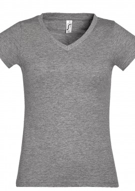 Γυναικείο T-shirt με Λαιμόκοψη V 11388 SOL'S Moon Grey Melange
