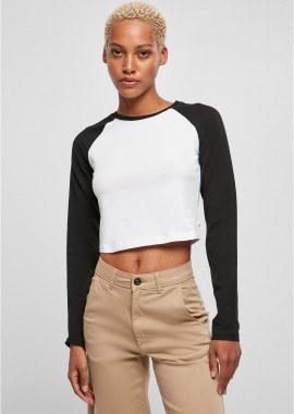 Urban Classics - Γυναικεία Μακρυμάνικη Μπλούζα Cropped TB5471 Urban Classics White/Black