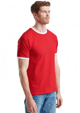 Ανδρικό T-Shirt Ringer 61-168-0 Fruit of the Loom Red/White