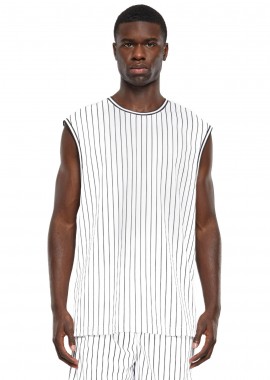 Urban Classics - Ανδρική Μπλούζα Tanktop Striped Mesh TB6679-01248 Urban Classics White/Black