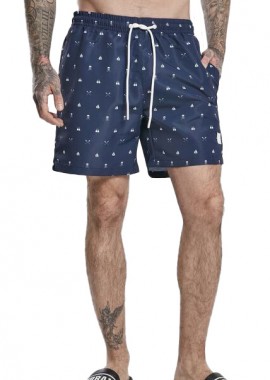 Μαγιό TB2679 Urban Classics PatternSwim Black/White Skull And Yacht Aop