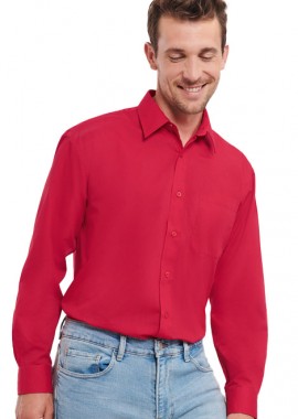 Ανδρικό Μακρυμάνικο Πουκάμισο R-934M-0 Russell Poplin Easy Care Classic Red