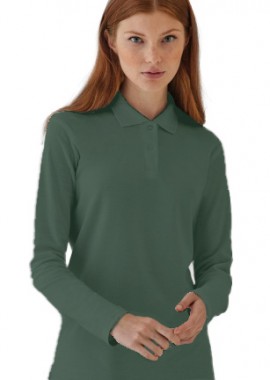 Μπλούζα Polo Γυναικεία Μακρυμάνικη PWI13 B & C ID.001 LSL Bottle Green