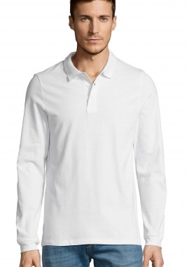 SOLS - Ανδρική Μπλούζα Polo 11353 SOL'S Winter II Μακρυμάνικη Πικέ White