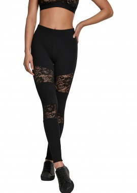 Γυναικείο Κολάν TB2593 Urban Classics με Δαντέλα Black