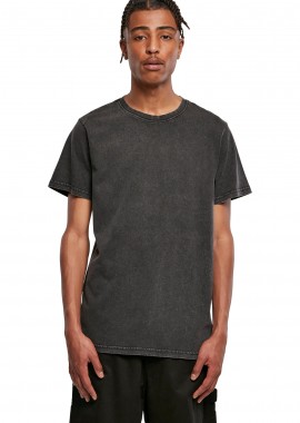 BYB - Ανδρικό T-shirt BY190-00007 Build Your Brand Acid Washed Round Neck Black