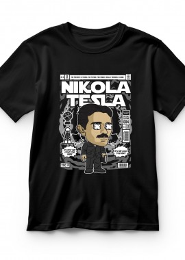 Pop Culture - Παιδικό T-shirt Nikola Tesla Pop Culture Black