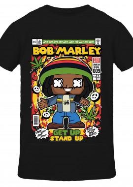 T-Shirt Bob Marley Pop Culture Black