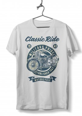 T-Shirt Classic Ride Military Pride Pop Culture White