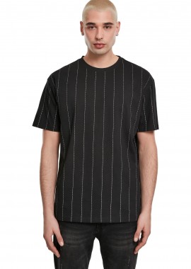 T-Shirt Oversized Pinstripe TB3522 Urban Classics Black Μαύρο