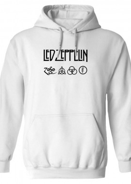 Rock Avenue - Hoodie Led Zeppelin Logo Art Rock Avenue White