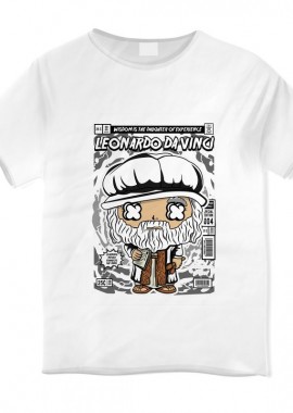 Pop Culture - Παιδικό T-shirt Leonardo Da Vinci Pop Culture White