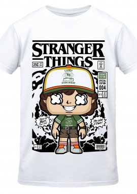 Pop Culture - T-Shirt Stranger Things Dustin Pop Culture White