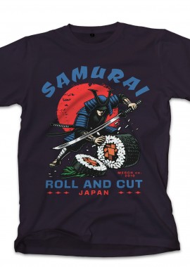 T-Shirt Samurai Sushi Pop Culture Black