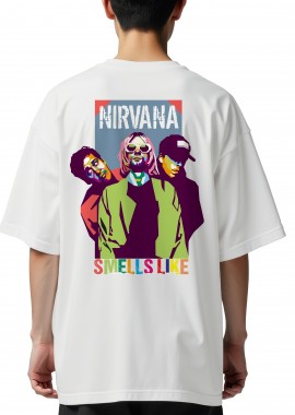 Rock Avenue - Oversized T-Shirt Nirvana Art1 Rock Avenue White