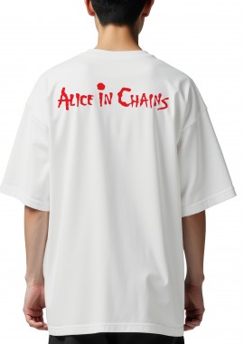 Oversized T-Shirt Alice In Chains Logo Name Art Rock Avenue White