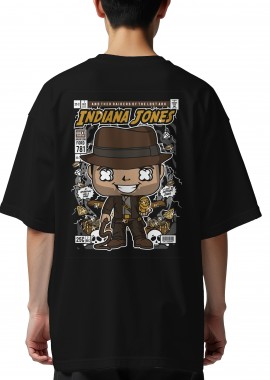 Oversized T-Shirt Indiana Jones Pop Culture Black