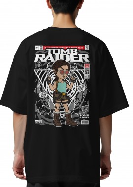 Oversized T-Shirt Lara Croft Tomb Raider Pop Culture Black