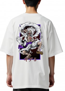 Oversized T-Shirt Luffy Gear 5 Pop Culture White
