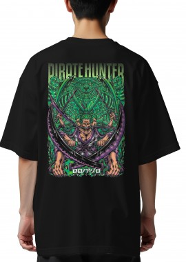 Oversized T-Shirt Pirate Hunter One Piece Pop Culture Black
