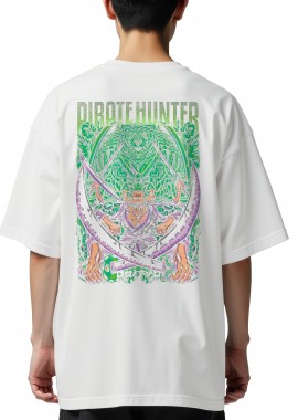 Oversized T-Shirt Pirate Hunter One Piece Pop Culture White
