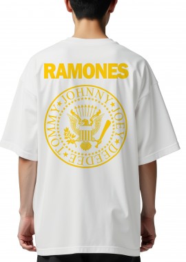 Rock Avenue - Oversized T-Shirt Ramones Pres. Logo Rock Avenue White