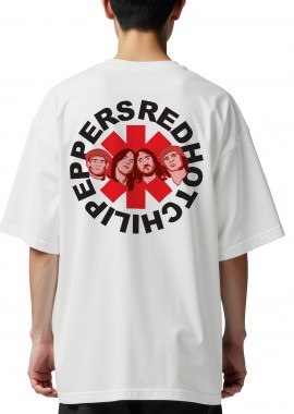 Rock Avenue - Oversized T-Shirt Rhcp Art2 Rock Avenue White