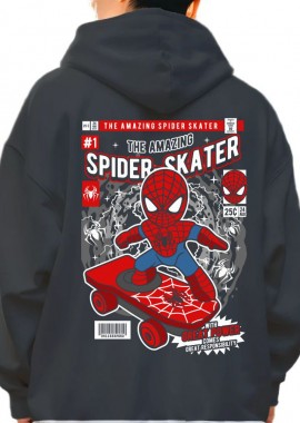 Pop Culture - Hoodie Spiderman Skateboard Pop Culture Black